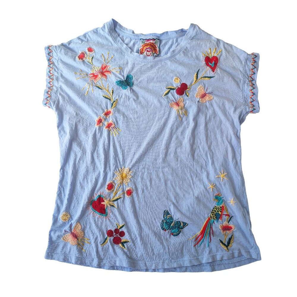 Johnny Was Embroidered T-Shirt